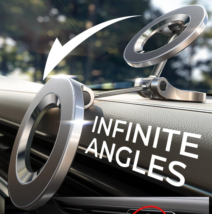 Soporte magnetico adhesivo con rotacion para carro